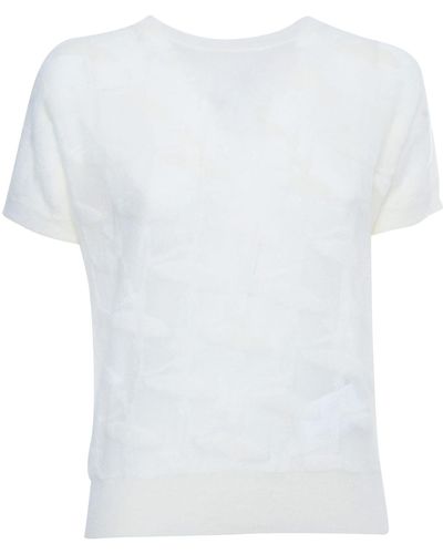 Max Mara Studio Kniteted Sleevless T-Shirt - White