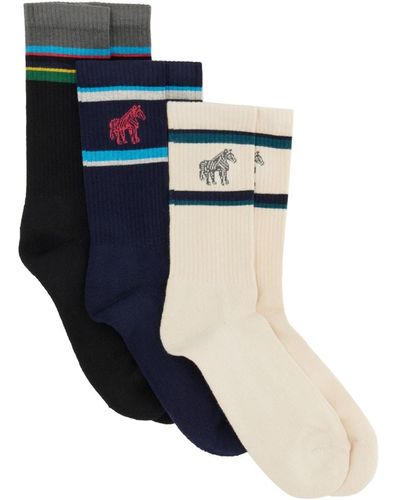 PS by Paul Smith Set Of Three Socks With Logo - Blue