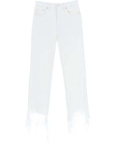 Stella McCartney Destroyed Hem Jeans - White