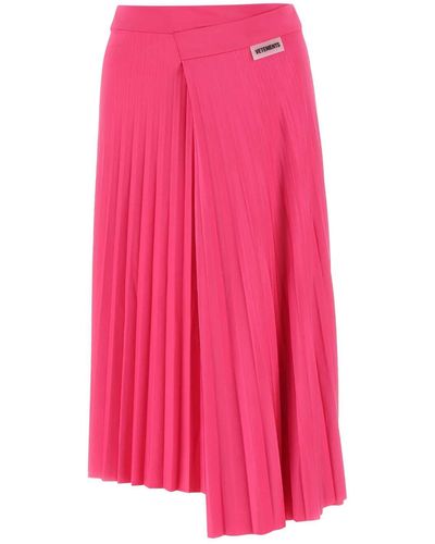 Vetements Fuchsia Stretch Polyester Skirt - Pink