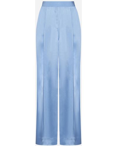 Stine Goya Ciara Viscose Satin Trousers - Blue