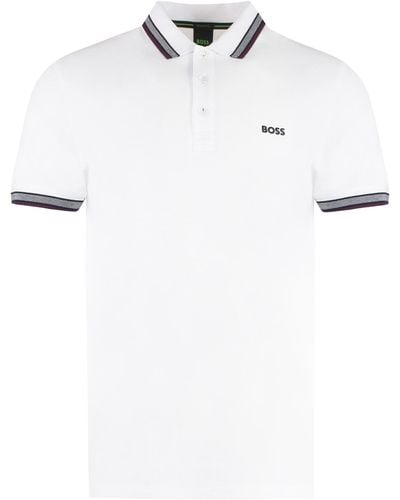 BOSS Cotton-Piqué Polo Shirt - White