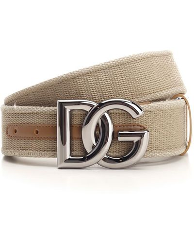 Dolce & Gabbana Beige Fabric Belt - Natural