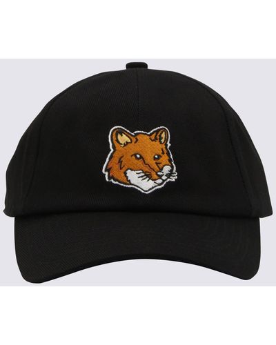Maison Kitsuné Cotton Fox Head Baseball Cap - Black