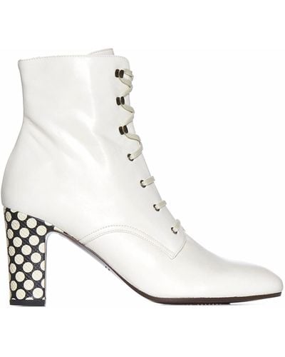 Chie Mihara Walala Leather Ankle Boots - White