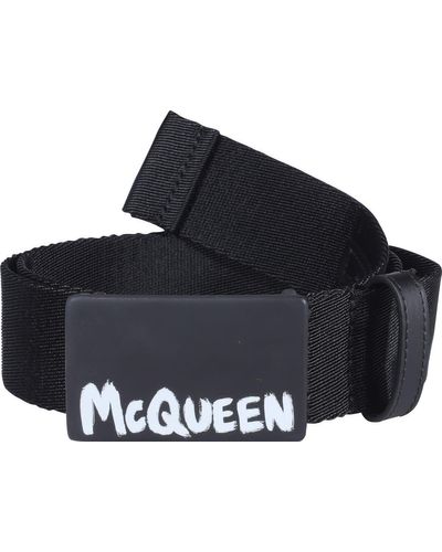 Alexander McQueen Logo Graffiti Belt - Blue