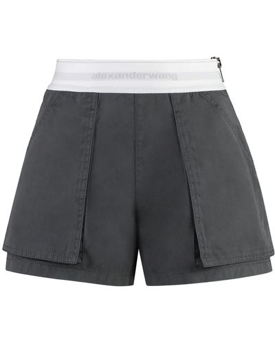 Alexander Wang Rave Cotton Cargo-Shorts - Gray