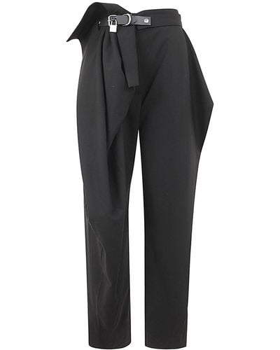 JW Anderson Padlock Strap Fold Over Trousers - Black