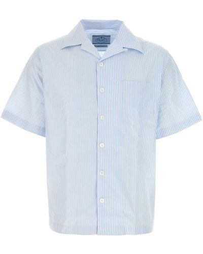 Prada Printed Poplin Shirt - Blue