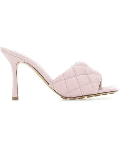 Bottega Veneta Light Pink Nappa Leather Padded Sandals