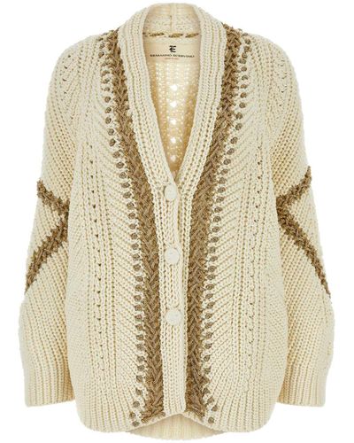 Ermanno Scervino Ivory Cotton Cardigan - Natural