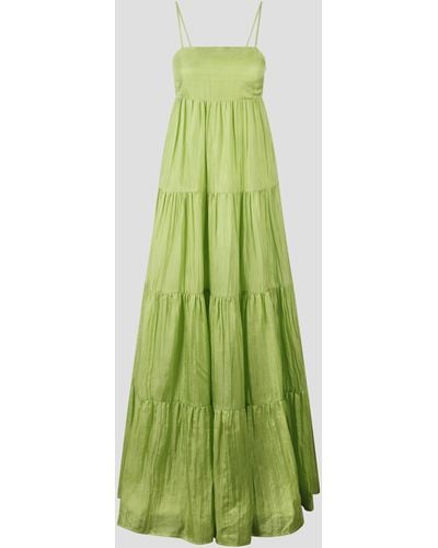 THE ROSE IBIZA Formentera Silk Long Dress - Green
