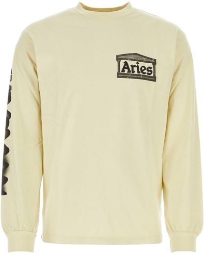 Aries Sand Cotton Don T Be A... T-Shirt - Natural