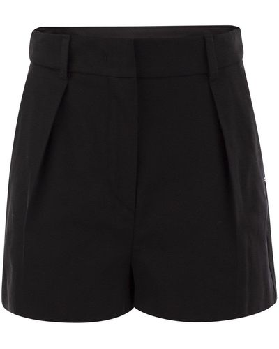 Sportmax Unico Washed Cotton Shorts - Black