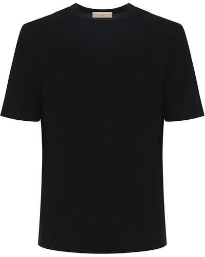 FILIPPO DE LAURENTIIS T-Shirt Filippo De Laurentis Made Of Linen - Black