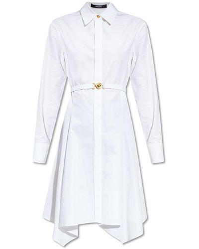 Versace Medusa Cotton Shirt Dress - White