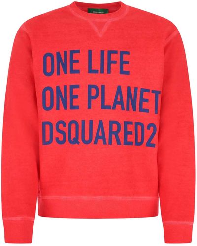 DSquared² Cotton Sweatshirt - Red