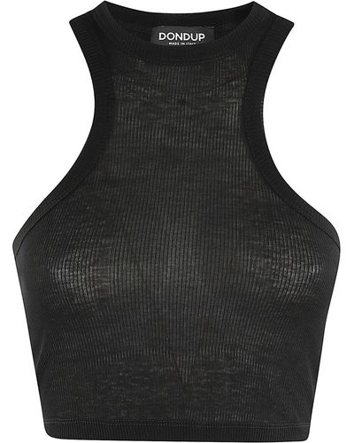 Dondup Fitted Cropped Tank Top - Black