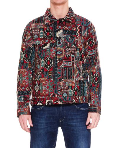 ANDERSSON BELL Jacquard Trucker Jacket - Red