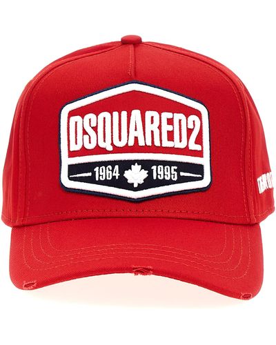 DSquared² Logo Cap Hats - Red