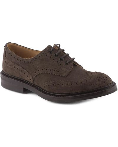 Tricker's Bourton Coffee Suede Derby Shoe (Dainite Sole) - Brown