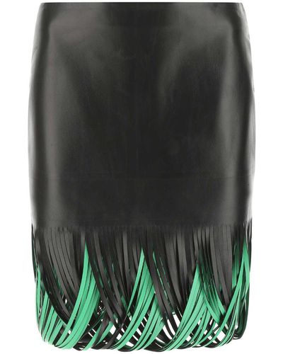 Bottega Veneta Nappa Leather Skirt - Green