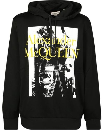 Alexander McQueen Graphic Logo Print Hoodie - Black