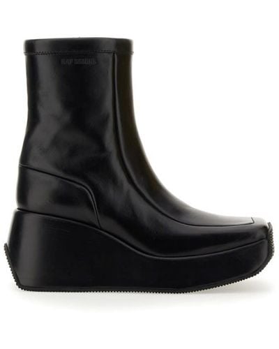 Raf Simons Ankle Boot With Square Toe - Black