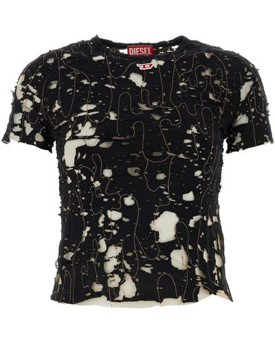 DIESEL Cotton And Nylon T-Uncyna T-Shirt - Black
