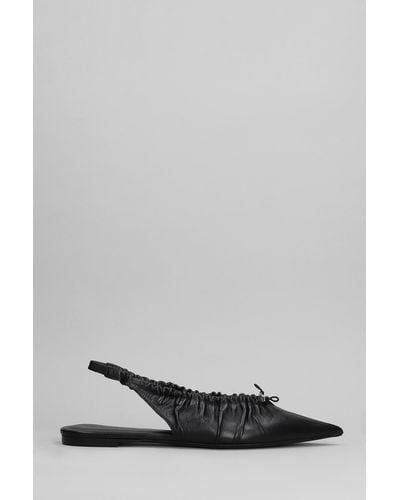 Nensi Dojaka Ballet Flats In Black Leather - Grey