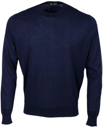 Colombo Light Crew Neck Long Sleeve Sweater - Blue