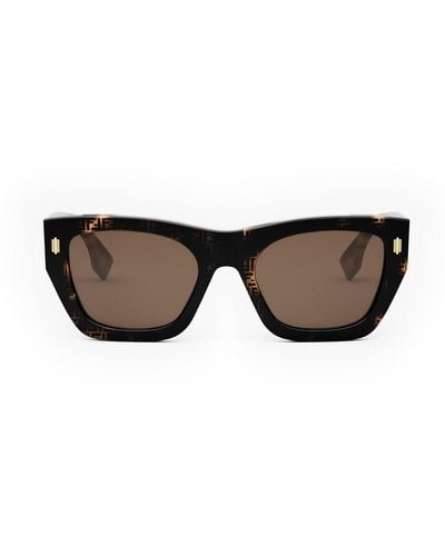 Fendi Fe40100i 55e Sunglasses - Brown