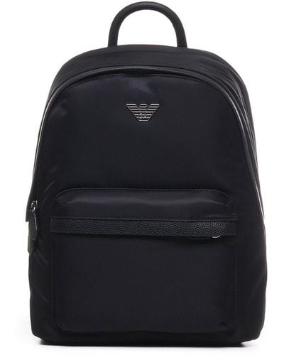 Emporio Armani Backpack With Logo Plaque - Blue