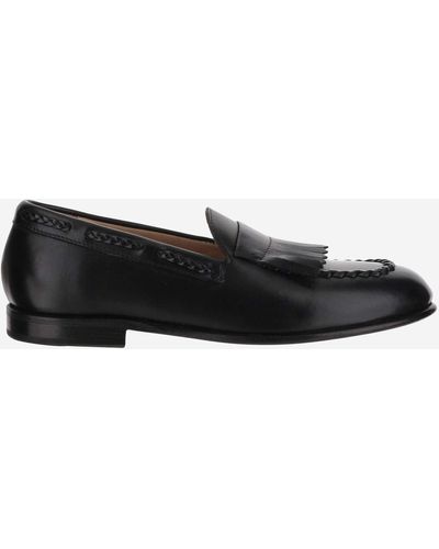 Herve Chapelier Leather Loafers - Black