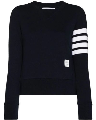 Thom Browne Sweatshirt With Striped Detail - Black