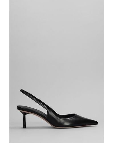 Le Silla Bella Court Shoes In Black Leather - Grey