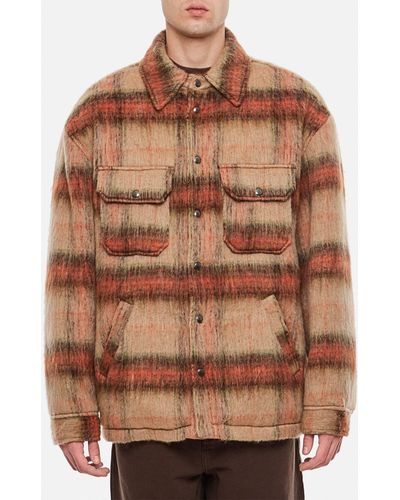 President's Checked Overshirt - Brown