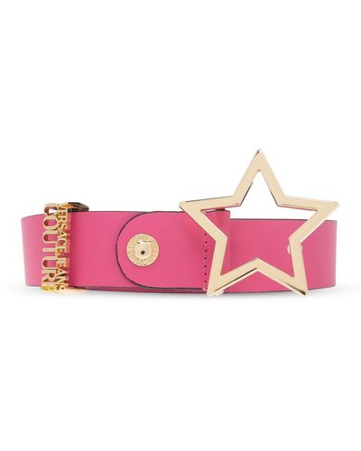 Versace Jeans Couture Star-shaped Buckle Leather Belt - Pink