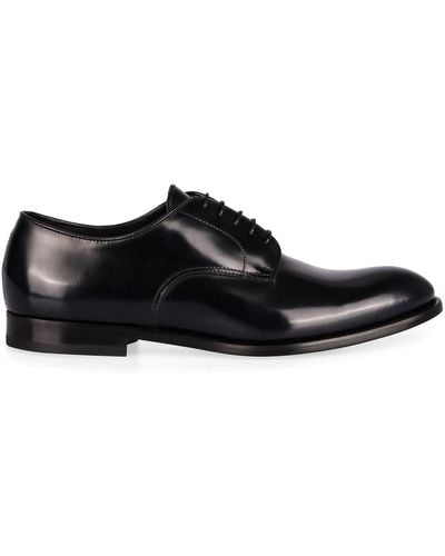 Doucal's Smooth Leather Lace-Up Shoes - Black