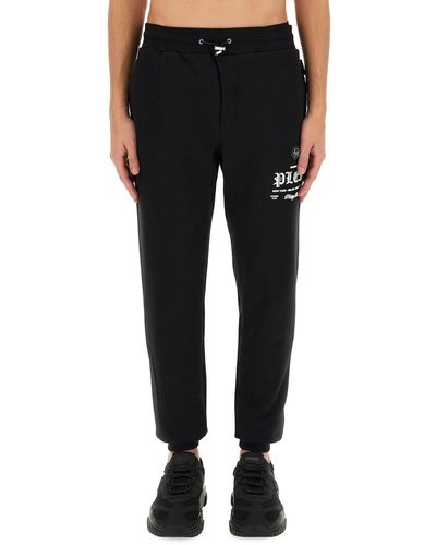 Philipp Plein Jogging Trousers With Logo - Black