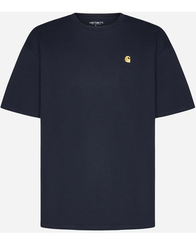 Carhartt Chase Logo Cotton T-Shirt - Blue