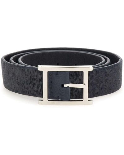 Orciani Chevrette Double Elast Leather Belt - Black