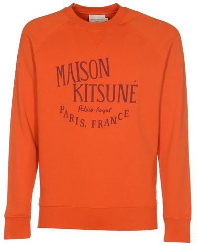 Maison Kitsuné Logo Print Sweatshirt - Orange