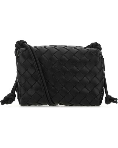Bottega Veneta Leather Mini Loop Crossbody Bag - Black