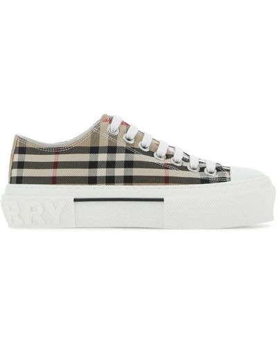 Burberry Printed Canvas Trainers - White