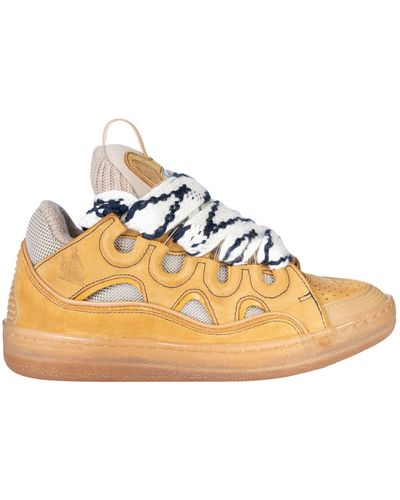 Lanvin Round Toe Lace-up Sneakers - Brown