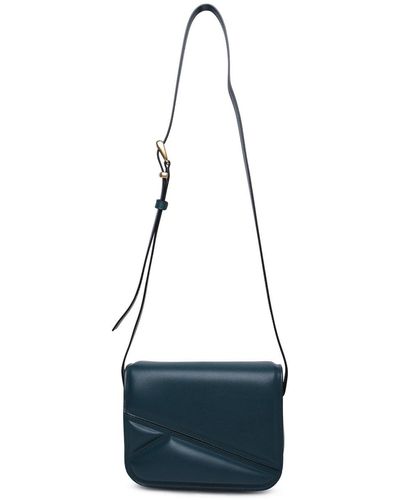 Wandler Medium Oscar Trunk Calf Leather Bag - Blue