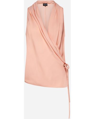 Giorgio Armani Silk Wrap Top - Pink
