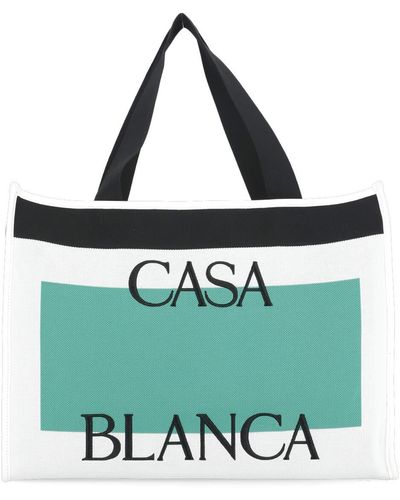 Casablancabrand Shopping Bag With Logo - Green