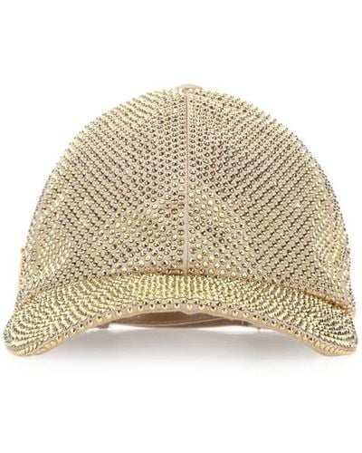 Prada Crystal-embellished Satin Baseball Cap - Natural